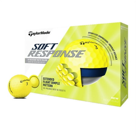 Taylormade Soft Response Golf Balls, Yellow, 12 Pack