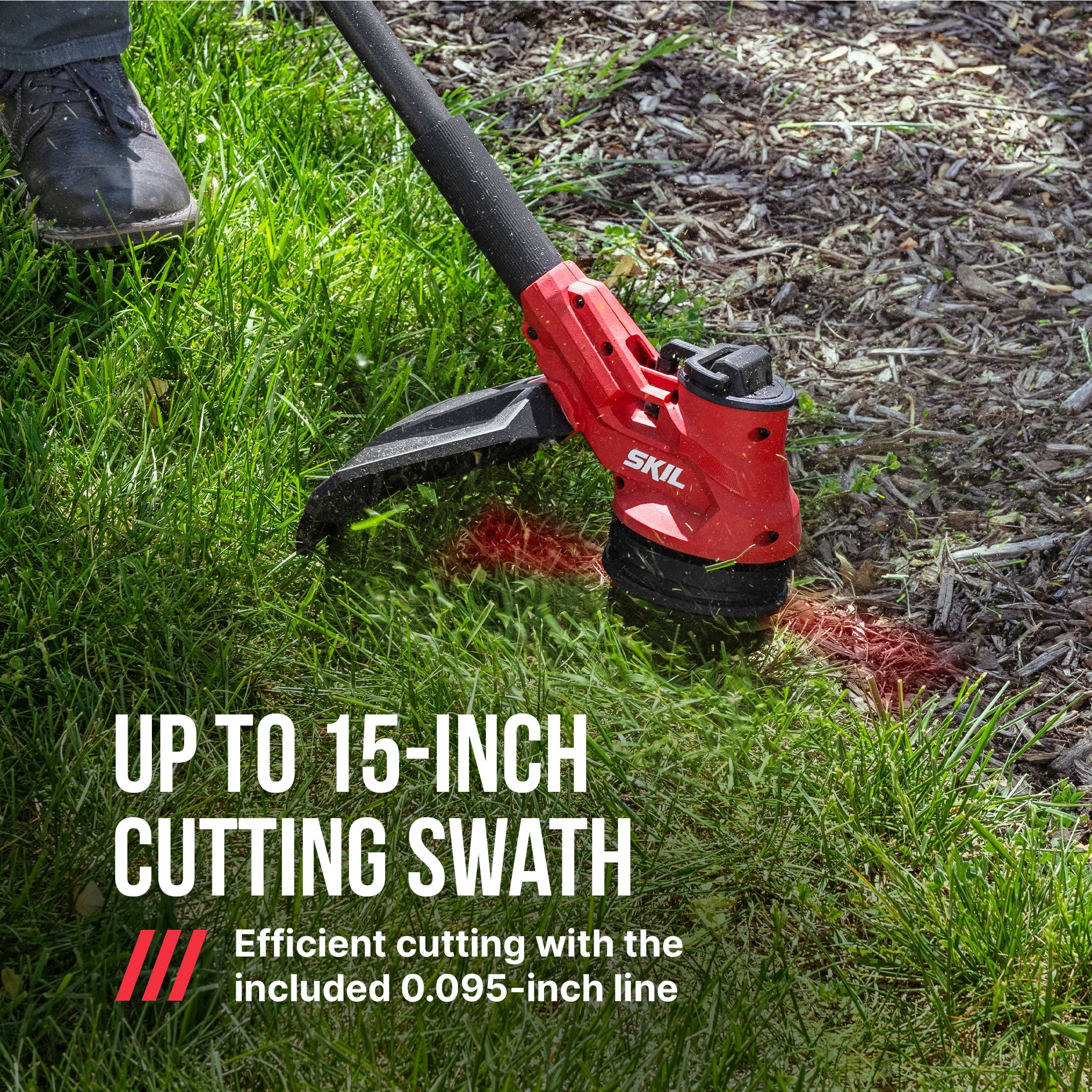 SKIL PWR CORE 40V Brushless 15-Inch String Trimmer Kit with 2.0Ah Battery and 60W Charger, LT4832C-10