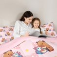 thumbnail image 4 of Feelyou Kawaii Capibara Animal Bedding Comforter Set 7 Pieces, Cute Ramen Axolotl Full Bedding Set, Romantic Love Heart Reversible Fitted Sheet Flat Sheet, Lightweight Room Decor, 4 of 7