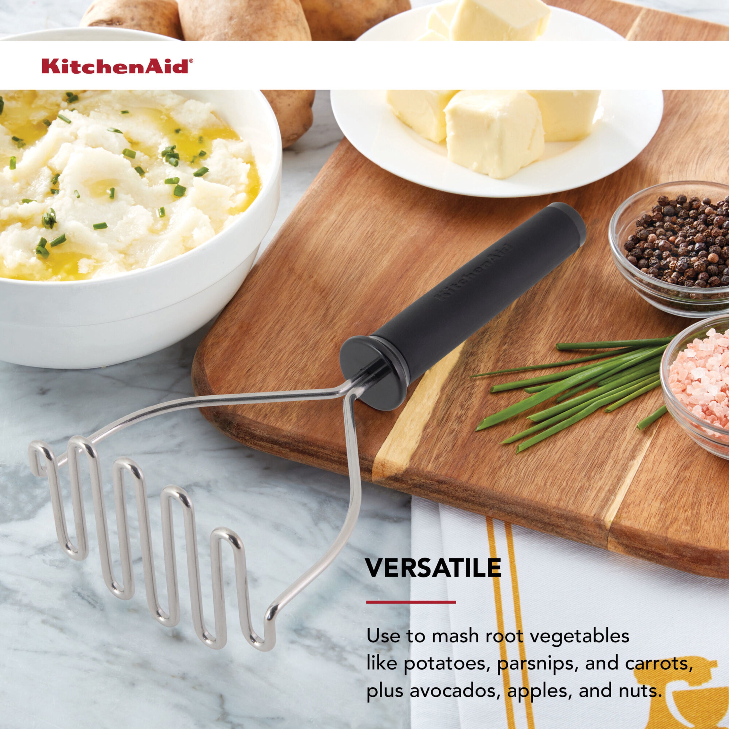 KitchenAid Stainless Steel Wire Masher Black
