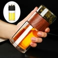 thumbnail image 3 of Double Dual-Use Tea Tumbler with infuser Men's Leak- Black, 3 of 8