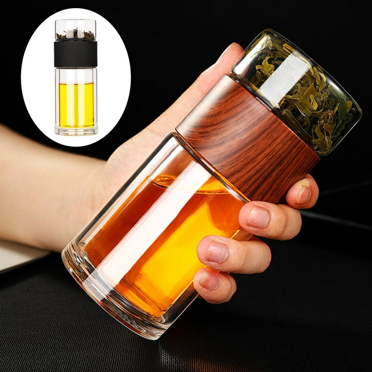 Double Wall Glass Tea Tumbler with Infuser