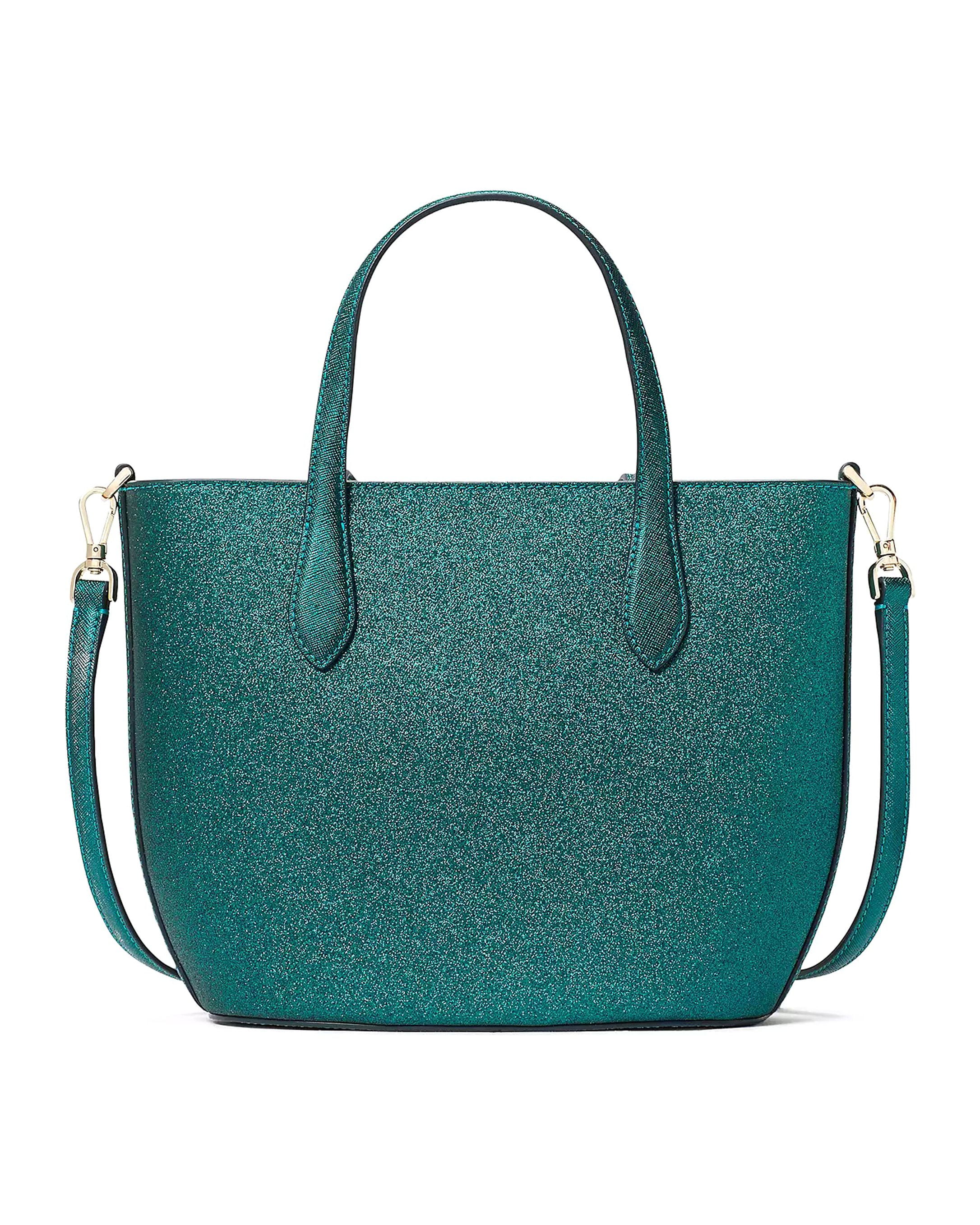 Glimmer Kate Spade Glitter Glimmer Small Zip Satchel Crossbody Bag Holiday Festive Teal Green Walmart