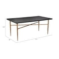 thumbnail image 4 of ZUO Nida Dining Table Black & Bronze, 4 of 7