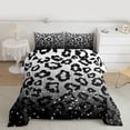 thumbnail image 2 of Feelyou Leopard Print Full Size Comforter Sets, Grey Diamond Bedding Sets, 3pcs, 2 of 8
