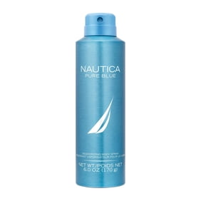 Nautica Pure Blue Deo Body Spray 6 fl oz, Notes of Eucalyptus, Leather, and Vanilla, Men's Fragrance, Long Lasting, Everyday Fragrance