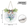 thumbnail image 3 of Minimalist Watercolor Flower Front Door Porch Decoration Hanging Sign with Artificial Green Plants and Bow for Home Outdoor Indoor, 3 of 7