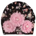 thumbnail image 1 of 2 Pack Baby Girl Hat,Turban Hats for Infant Toddlers Girls, Baby Flower Pearl Design Girls Caps Infant Hat Turban Elastic Cap, 1 of 2