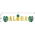 thumbnail image 2 of Beistle 16" x 6' Glittered Aloha Banner For Luau Theme Tropical Hawaiian Party Decorations, Celebrating With You Since 1900, Yellow/Green, 2 of 7