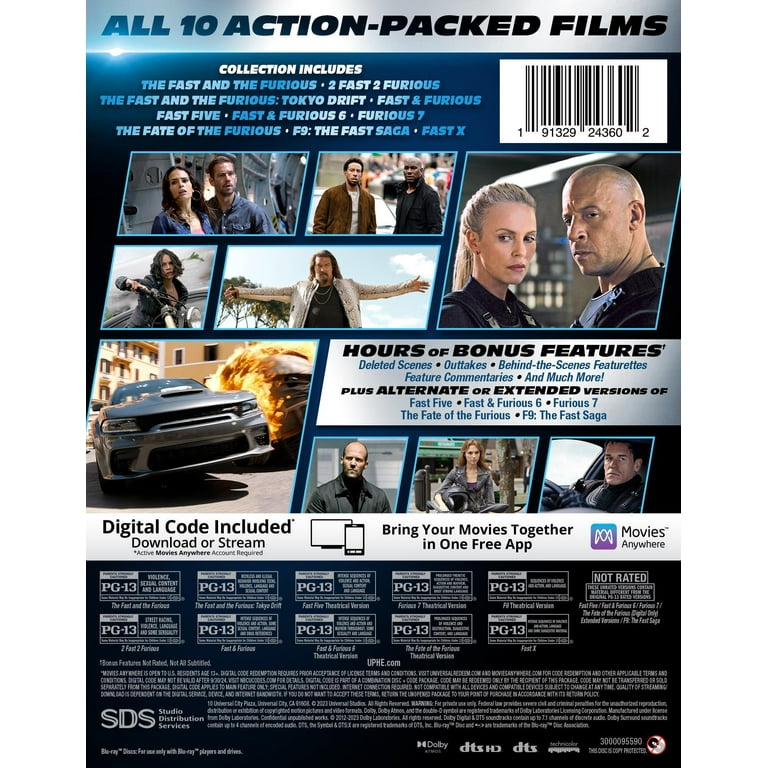 Fast & Furious 10-Movie Collection (Blu-ray + Digital Copy)