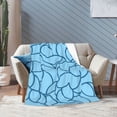 thumbnail image 3 of Blue Abstract Curve Blanket, Fluffy Soft Cozy Blanket Flannel Plush Microfiber Couch Throw, Bedding, 60"x50", 3 of 7