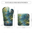 thumbnail image 2 of Shuihui Flower Oven Mitt And Pot Holder Set Oven Glove for Kitchen Baking Cooking Grilling, 2 of 6