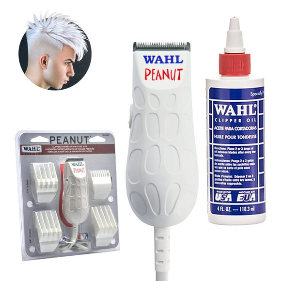 Recortadora Profesional Wahl Peanut Blanca + Aceite Lubricante Para Cuchillas
