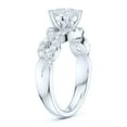 thumbnail image 4 of Sterling Silver Luxury Vintage Infinity Twisted Vine Simulated 1CT Round Brilliant Diamond Engagement Ring Halo Bridal Ring (3.5), 4 of 6