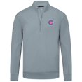 thumbnail image 2 of Men's Levelwear  Gray Chicago Cubs Upright Insignia Tri-Blend Quarter-Zip Pullover, 2 of 3