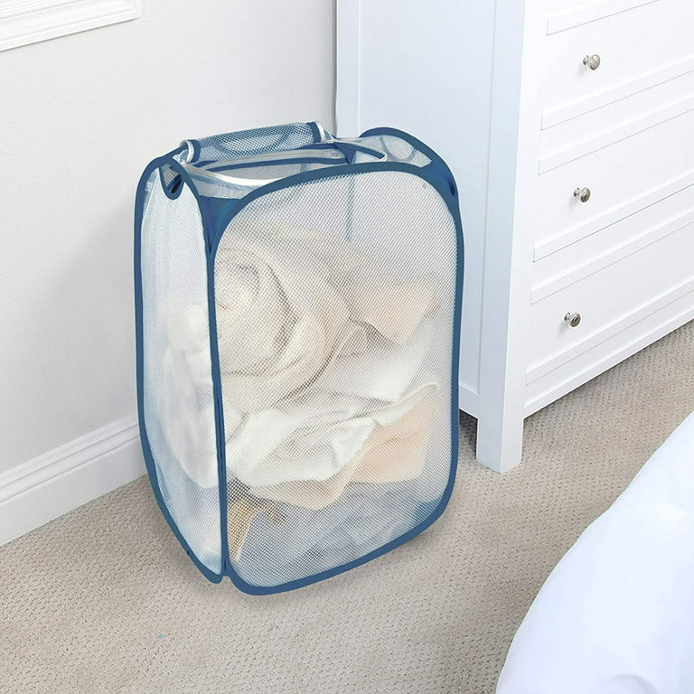 Large Collapsible Laundry Hamper Bag with Handles, 15 x 15 x 26 Inches  Foldable Clothes Basket for Washing Storage