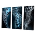 thumbnail image 3 of Designart "Waveform Dreams Black Monochrome Vision" Fractals Wall Art Set Of 3 - Black Fractals Gallery Set For Office Decor, 3 of 7