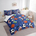 thumbnail image 3 of Homewish Basketball Soccer Rugby Golf Ball Sport Queen Comforter Sheet Set, Reversible Super Cozy Girls Kids Bedding, 7pcs, 3 of 8