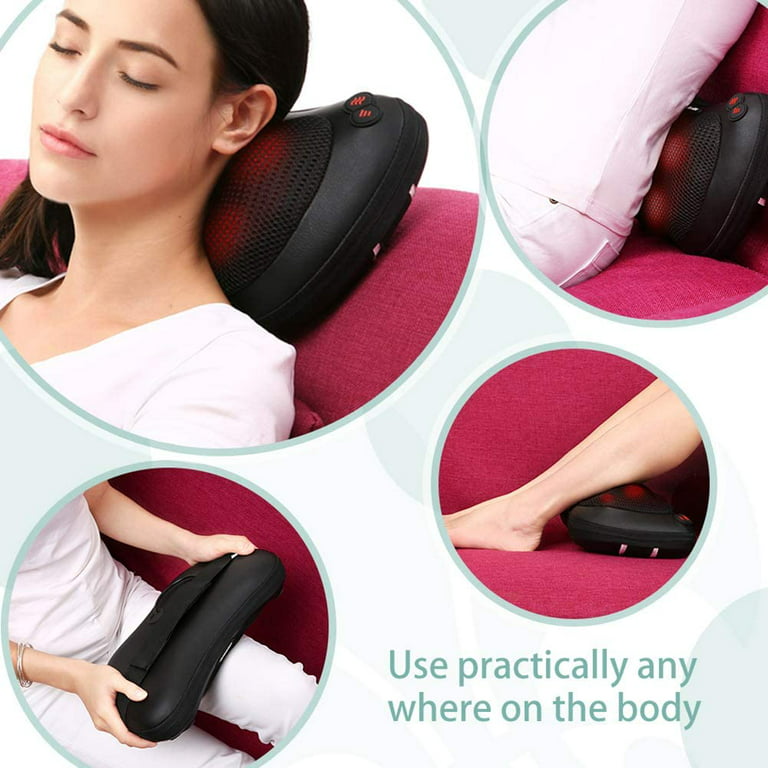 Arealer Back Massager Pillow with Heat, Shiatsu and Deep Tissue Kneading  for Shoulder Black 