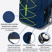 J World Lash Laptop Rolling Backpack (19 inch), Navy/Green