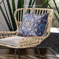 thumbnail image 2 of Bohemian Mandala Vector Throw Pillow with Removable Cover in Blue Green White 16x16, 2 of 5