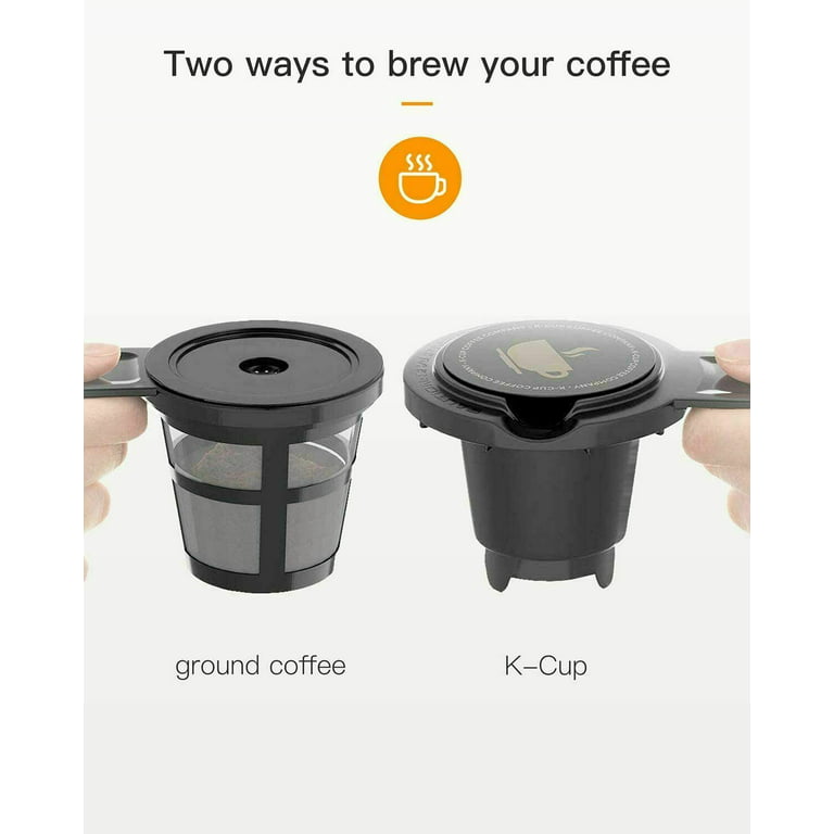 Single Serve Coffee Maker Brewer K-Cup Pod &Ground Coffee Self-Cleaning by Sboly
