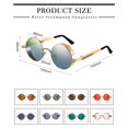 thumbnail image 2 of Gafas de sol Coume Retro Steampunk Gothic con montura redonda de metal, 2 of 7