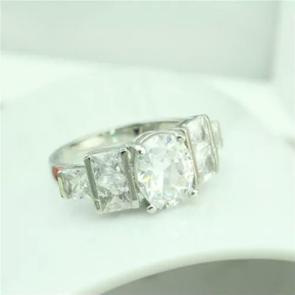 925 sterling silver fashion crystal inlaid jewelry men's and women's rings #43