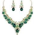 thumbnail image 1 of Mujer Sets de Joyería Cristal Elegante Boda Flor Racimo Lágrima Collar Arete Set, 1 of 4