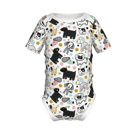 

Yiaed Funny Puppy Print Infant Climbing Short Sleeve Onesie One-Piece Baby Bodysuit Clothes 0-12 Months -6 Months