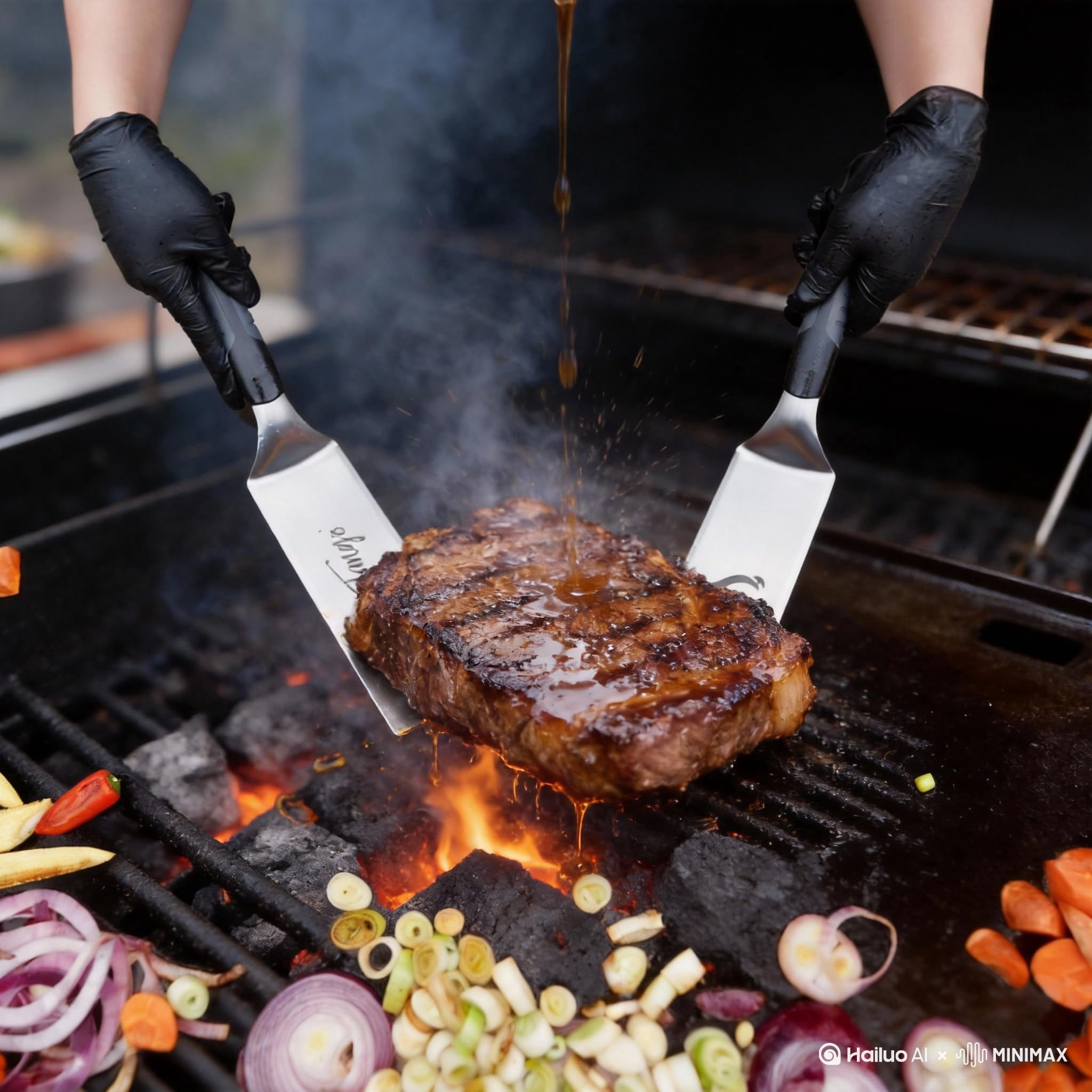 Blackstone Griddle Set 7-piece W/2 Towels - 3mm Stainless Steel Spatulas  Scraper & Oil Bottles Professional Bbq Tools For Blackstone/camp Chef/hibachi