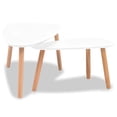 thumbnail image 2 of vidaXL Indoor Coffee Table Set 2 Pieces Solid Pinewood White, 2 of 5