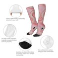 thumbnail image 3 of Xecao Flamingos print thigh-high socks, crafted for both men and women with a stretchy, high-opaque design perfect for daily wear, 3 of 6