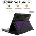 thumbnail image 6 of TECH CIRCLE Case for Galaxy Tab S10 Plus/S9 Plus/S8 Plus/S7 FE/S7+12.4",PU Leather Fold Business Stand Protective Cover Pen Holder Card Slots Shoulder Hand Strap Handbag Wallet Case,Purple + Black, 6 of 6