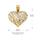 thumbnail image 3 of Ioka-14K Two Tone Gold Fancy Design Heart Charm Pendant with 2mm Figaro 3+1 Chain Necklace - 20", 3 of 6