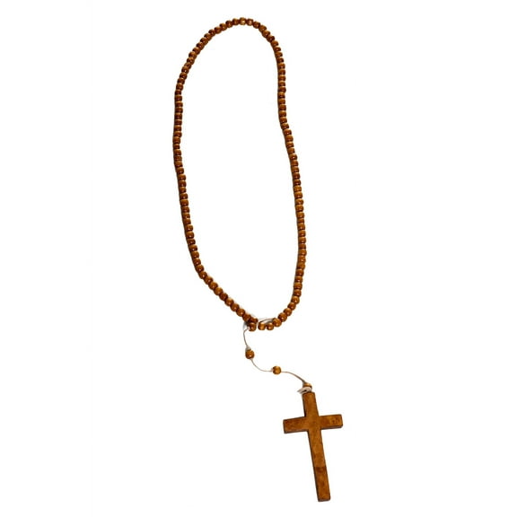 Wooden Cross Necklace Adult Costume Accessory