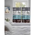 thumbnail image 4 of Kitchen Curtains 45 Inches length, Laundry Room Window Treatment Curtain Drapes, Wash Dry Fold Repeat Splicing Colorful Wood Lightweight Window Panels for Living Room Bedroom, 52"x45", 2 Panels, 4 of 7