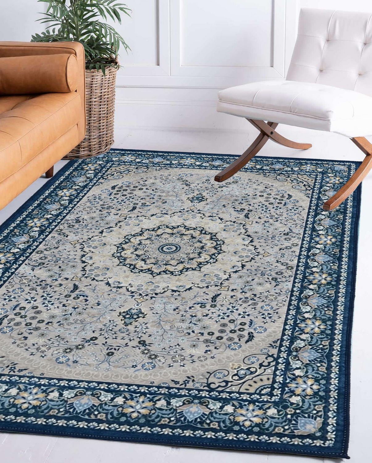 Tapis Emerald Charlotte ivoire & framboise de 6 pi 7 po x 9 pi 7 po
