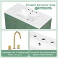 thumbnail image 5 of Christopher Knight Home 36" Bathroom Vanity with Sink, Wood Storage Cabinet with Soft-Closing Door, Green, 5 of 13