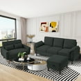thumbnail image 6 of Soscana Sectional Sofa with Storage Ottoman and Loveseat, 3 Seat L Shaped Couch and 2 Seat Sofa,Living Room Furniture Set for Home Apartment Office Studio, 6 of 8