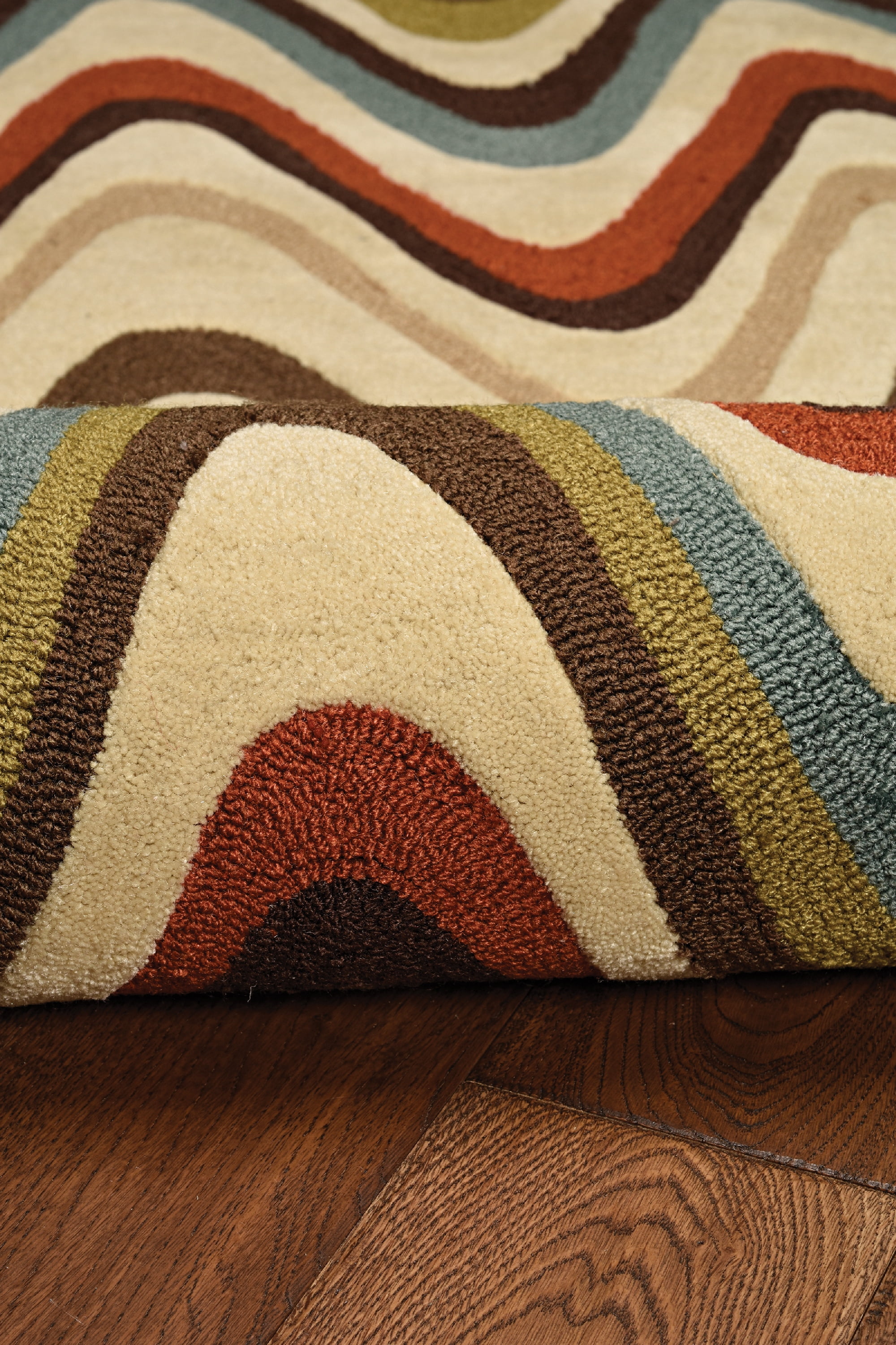 Trio Mouzi Sand Area Rug 5x7 Transitional Contemporary Design