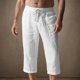 thumbnail image 1 of TaTaai Men's Hawaiian Boho Linen Beach Pants Rope Drawstring Elastic Waist Pockets Calf Length Summer Vacation Wear Breathable Comfortable Casual Trousers Gift, 1 of 6