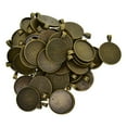 thumbnail image 3 of jifeng 50 Pcs Collier Rond 1 Pouce Pendentif Cabochon Base Plateau Lunette Bronze Antique Vierge, 3 of 9