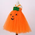 thumbnail image 5 of Disfraz de calabaza de Halloween para niños, vestido de tutú naranja Jack, vestido de princesa con flores para niñas, vestido de tul para fiesta elegante, 5 of 5