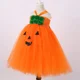 thumbnail image 5 of Disfraz de calabaza de Halloween para niños, vestido de tutú naranja Jack, vestido de princesa con flores para niñas, vestido de tul para fiesta elegante, 5 of 5
