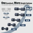 thumbnail image 6 of EAST MOUNT Adjustable Weight Dumbbells Set of 2 4 in 1 Hand Weights for Women 2lb/3lb/4lb/5lb/6lb Dumbbell Weights Set for Home Gym Workout, 6 of 8