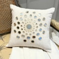 thumbnail image 3 of Decorative Pillow Cover, Beige Pillow Cover 20x20 inch (50x50 cm), Luxury Beige Pillow Cover, Mirror Pillow Cover, Geometric Pillow Cover, Square Cotton Linen Pillow - Circle Of Life, 3 of 10