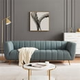 thumbnail image 2 of Clodette Mid Century Modern Living Room Genuine Leather Sage Sofa, 2 of 7