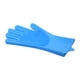 thumbnail image 2 of Yuarrent 1 par de guantes para lavar platos con estropajo, de alimentos, herramientas de fregado reutilizables a prueba de aceite, Mostrada Azul, 2 of 6