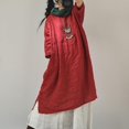thumbnail image 5 of Johnature Robe Vintage Taille Haute en Lin pour Femmes Printemps Couleur Unie Robe Simple, 5 of 5